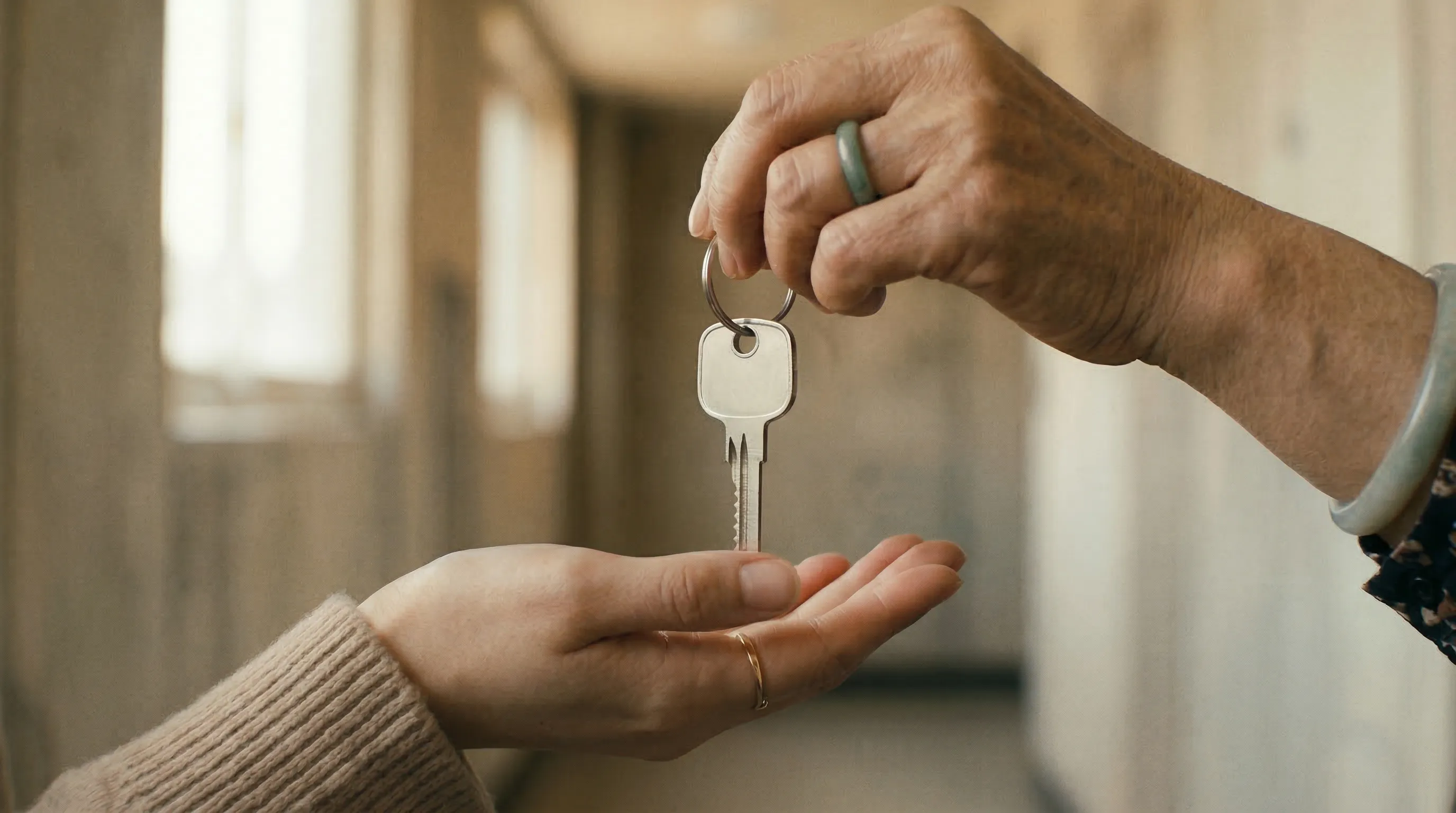 열쇠를 건네는 두 손