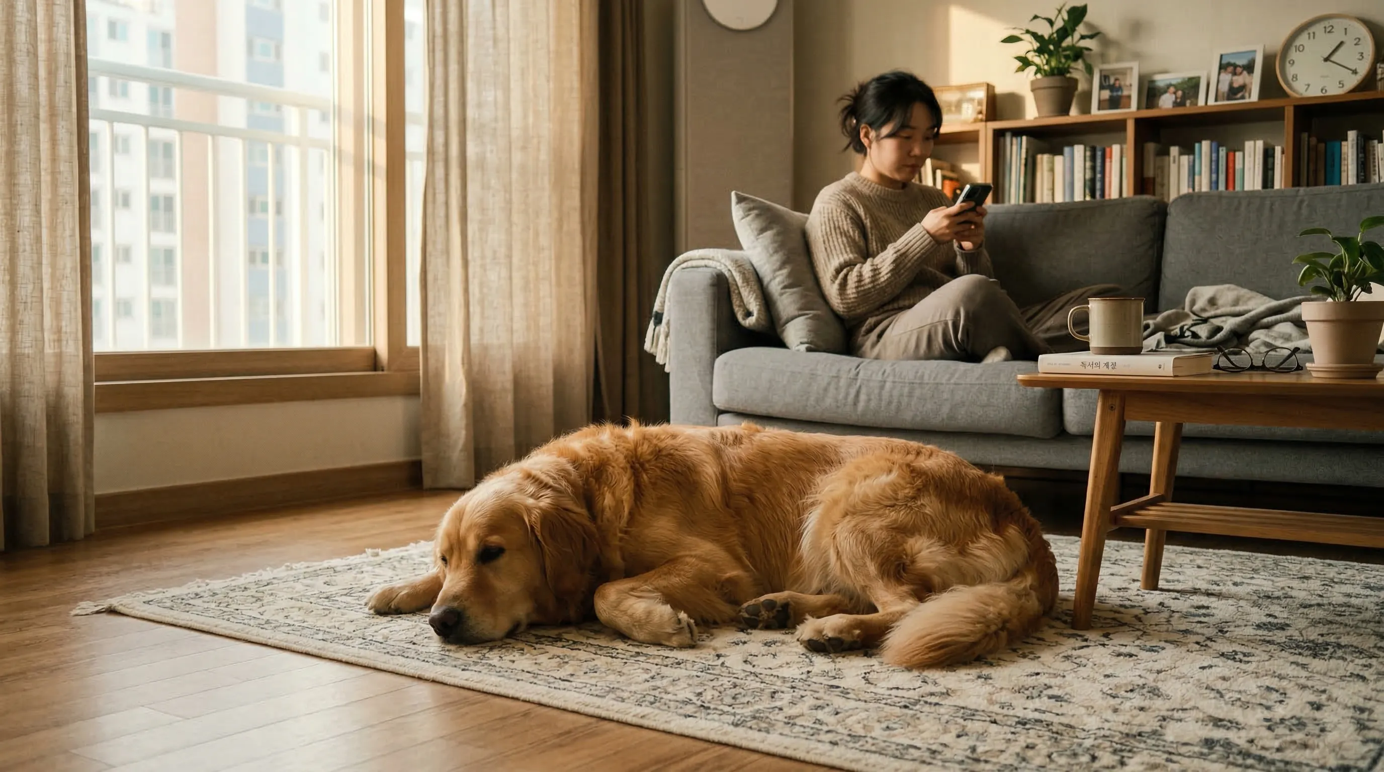 새 집에 완전히 적응한 반려동물